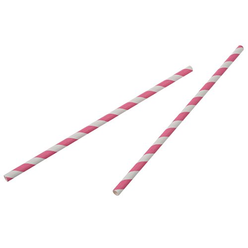 TOOGOO(R) 30 Stuecke Papier Trinkhalme Strohhalme (Rosa+weiss) - 3