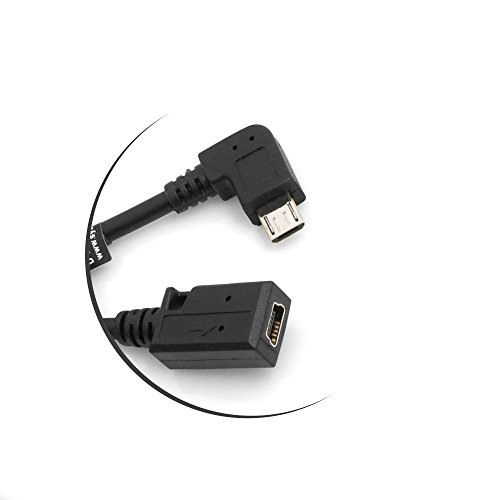 SYSTEM-S Micro USB 90° links gewinkelt Winkelstecker zu Mini USB Buchse ca. 27cm Datenkabel Ladekabel Adapter Kabel Verlängerung - 4