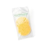 Facial Cleansing Sponge - High Quality Cellulose, Round, Yellow Colour, Pack of 2