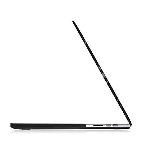 kwmobile Hardcase Laptop Hülle für Apple MacBook Pro Retina 15″ (ab Anfang 2013) – Marmor Design Schwarz Weiß dünne gummierte Schutzhülle Cover Case Tasche - 5