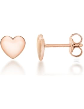 Tuscany Silver Ohrstecker Rotgold Vergoldet Sterling Silber Herz