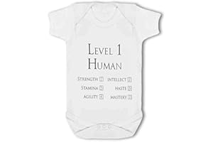 BWW Print Ltd Level 1 Human Character funny gaming - Baby Vest, 0-3 Months