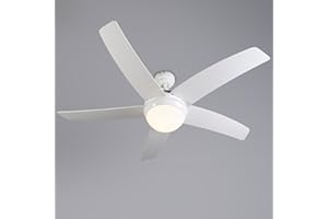 Qazqa - Modern Deckenventilator mit beleuchtung und fernbedienung weiß - Cool 52 I Wohnzimmer I Schlafzimmer - Stahl Rund - LED geeignet E14