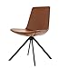Produktbild AEXU Retro Barstuhl Esszimmerstuhl NordiBackrest Studie Lederstuhl Metallstuhl Braun/Grau Optional (Farbe : Brown)