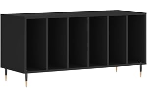 vidaXL Mobile Porta Dischi Nero 100x38x48 cm in Legno Multistrato