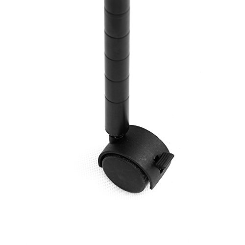 Songmics stabil metall Höhe 185 cm Kleiderständer Rollgarderobe bis zu 120 kg belastbar mit Stange (schwarz) LGR45P - 7