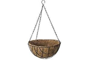 Gerimport Macetero de Coco Natural con tamaño de 25cm Colgante para jardín, terraza, balcón