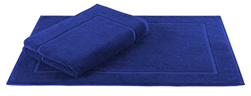 Betz Badvorleger Größe 50×70 cm 100% Baumwolle Badematte Badteppich Duschvorlage Premium Qualität 650 g/m² Farbe Royal-Blau - 2