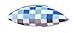 Pixels Design Reversible 18" (46cm) Hollowfibre Scatter Floor Cushion - Blue / Grey