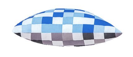 Pixels Design Reversible 18" (46cm) Hollowfibre Scatter Floor Cushion - Blue / Grey