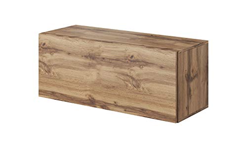 E-com - Meuble TV Armoire Tele Table Television Suspendu Fay - 100 cm - Chene Wotan