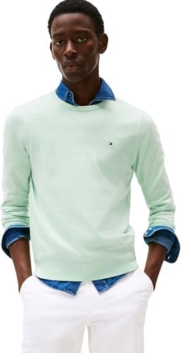 Tommy Hilfiger Uomo Essential Ssnl Cotone Girocollo Mw0Mw39999, Verde, XL