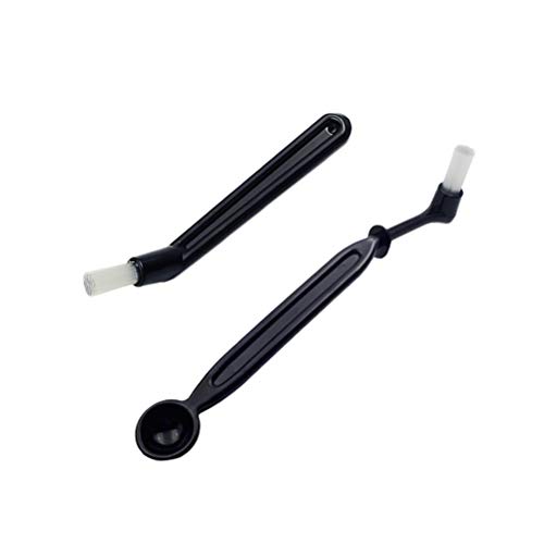 BESTONZON Coffee Machine Cleaning Brush Angle Head Cleaner Tools for Espresso Machine Semi-Automatic Filter Machine Outlet 2 Pieces (Black)