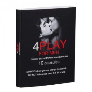 4PlayforMen - Suplemento Para Mejorar El Rendimiento Sexual - Disfruta De Relaciones Sexuales Más Duraderas y Más Placenteras - Sorprende A Tu Pareja Con Una Mayor Duración En El sexo Evitando La Eyaculación Precoz - Mejora Los Niveles De Erección - 10Cápsulas