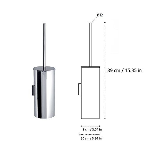 Kapitan WC-Garnitur Wandmontage Toilettenbürste WC-Bürste Klobürsten, V2A 18/10 Edelstahl (AISI 304 18/10), Poliert, Made in EU, 20 Jahre Garantie - 6