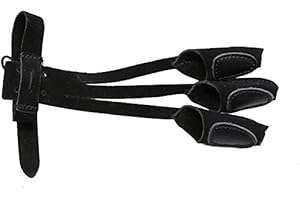 Namvo Archery Glove 3 Finger Guard Guanti protettivi da tiro in Pelle, equipaggiamento Protettivo per tiro con L'Arco Adatto per Gare di tiro con L'Arco all'aperto Marrone