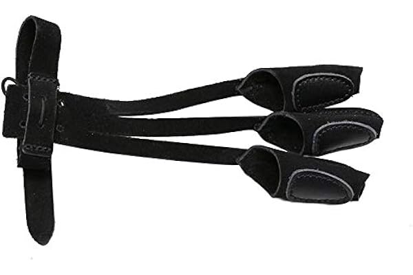 Namvo Gants de tir à l'arc 3 doigts en cuir Gants de protection pour tir à l'arc Équipement de protection Convient pour le tir à l'arc en plein air Compétition Marron