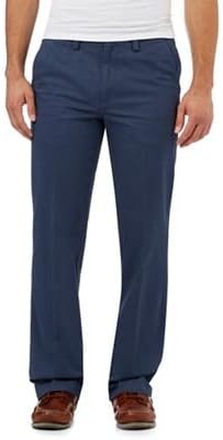 Maine New England Men Big and Tall Mid Blue Regular Fit Chinos 42S