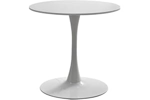 HFFAIWM Tavolo Rotondo Bianco Moderno - Semplice, Nordico per Pranzo, Tè al Latte, Tulipano - Balcone, Piccolo con Sedie (60 cm)