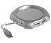 Produktbild Monsterzeug Tassenwärmer mit USB Hub, 4 USB-Anschlüsse, Computer-Zubehör, Arbeit, Büro, Tassenwärmer elektrisch, USB Cup Warmer, Heizplatte, Status-LEDs, Silber