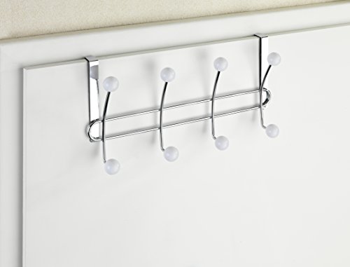 Wenko 22679100 Türgarderobe Lissa Hakenleiste mit 8 Haken, für Türfalzstärken bis 2 cm, Stahl, Chrom, 6.5 x 35 x 18 cm - 7