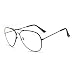 Produktbild Skitic Retro Pilotenbrille Metallgestell Fensterglas Brille Ohne Stärke Durchsichtige Gläser Aviatorbrille Dekobrille - Schwarz