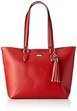 Quasten-Anhänger Tamaris Damen Maxima Shopping Bag Henkeltasche, Rot (Chili), 12x29.5x44 cm