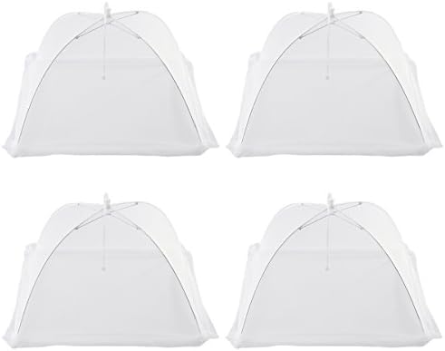 Food Cover Net Set of 4 Liaoyuan White Mesh Food Cover Inside Food Kitchen umbrella
