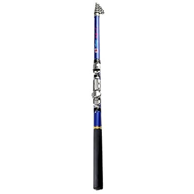 Cutogain - Canne à pêche en mer portable en fibre de carbone - Télescopique : 1,8/2.1/2.4/2.7/3.0 m - Moulinet pêche à la ligne, bleu, blue size:3.0m