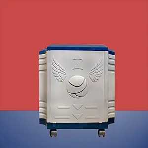 POWEREST Moduled Plastic Inverter Trolley with Pull Down Door Facility & 5 Wheels for Battery,UPS BlueWhite