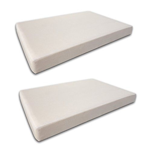 2 X Colchón Europalet para palet 120x80 cm en tela de diferentes colores. Fabricado en España. (Blanco perla))