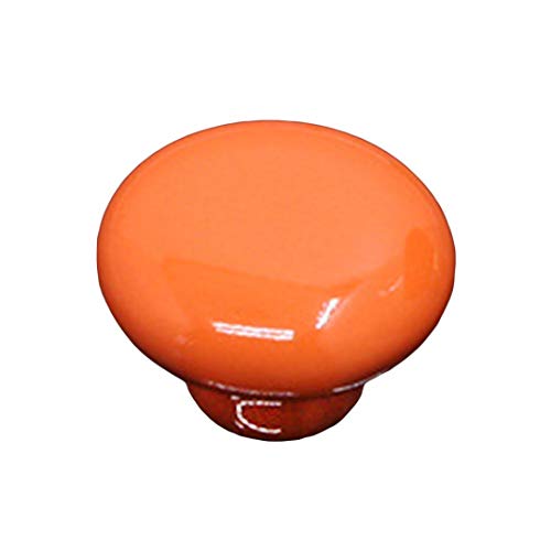 Preisvergleich Produktbild angjialian Möbelknauf für Schrank, Schublade, Schrank, Schublade, rund, Mehrfarbig 1104 Large-orange-Prefix a Ceramic Handle and a Screw / Bag