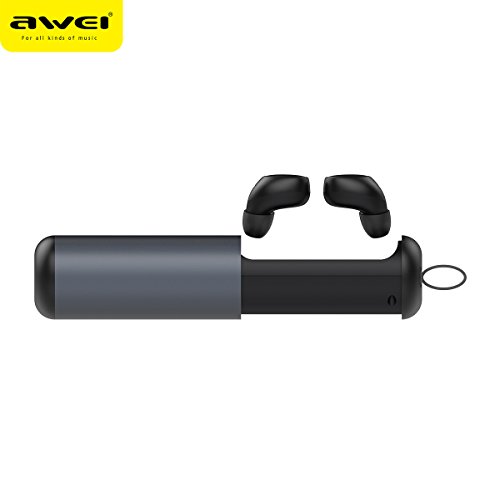 Preisvergleich Produktbild GAOWORD Bluetooth-Kopfhörer Mit Mini-Eigenem Ladefach, Wireless T5 Binaurale Kopfhörer, Bluetooth 5.0 Sport-Headset, IPX7 Sweatproof Stereo-Universal-Ohrhörer Für iPhone Android Phone,Gray