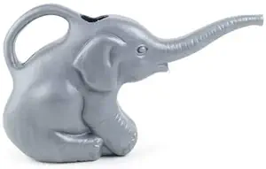Bangerz Sunz Elephant Watering Can, 2 qts, Novelty Indoor Watering Can, Decorative and Functional Watering Can (63182) 0.5 Gallons, Gray