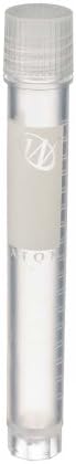 Wheaton W985872 Polypropylene Conical 2mL CryoElite Cryogenic Freestanding Vial, with Writing Patch and External Threaded Natural Cap (Case of 500)