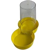 Miapet Hazneli Plastik Kedi-K&ouml;pek Mama ve Su Kabı 1,5 Lt Yuvarlak Sarı