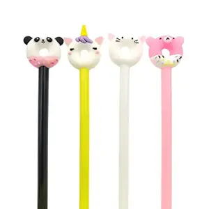 Kawaii Kart | Animal Donut Pen (Set of 4) Gel Pen Blue Ink Kawaii Stationery | Best Gift for Girls, and Best Gift for Kids