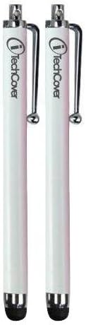 iTechCover® Samsung Galaxy Mega 6.3 I9200 White Capacitive Touch Screen Stylus Pen - 2-in-1 Pack