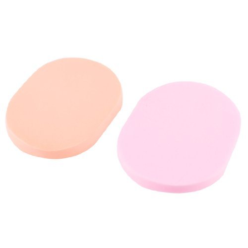 2 Pcs 4.3" Length Soft Sponge Face Washing Cleansing Pads Puff for Lady