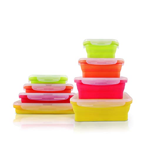 Jocca Contenitore Pieghevole in Silicone, Multicolore, Set di 4