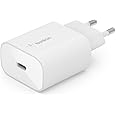 Belkin BoostCharge cargador de pared de 25 W con PPS, cargador USB C, USB-C Power Delivery, carga rápida para iPhone 15, 14, 