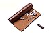 Produktbild Federmäppchen Federtasche Stiftetasche Stiftemappe Stifterolle aus Leder Roll Up Fall Stift Fall Retro Style Braun Braun