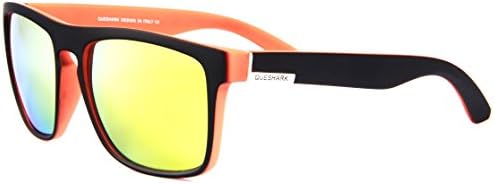 QUESHARK Polarised Wayfarer Sunglasses - Full UV400 Protection Mirrored Lens - Available in 10 Colours - Complete with Cleaning Cloth &amp; Waterproof Pouch - Ideal For Driving - Unisex (C2)