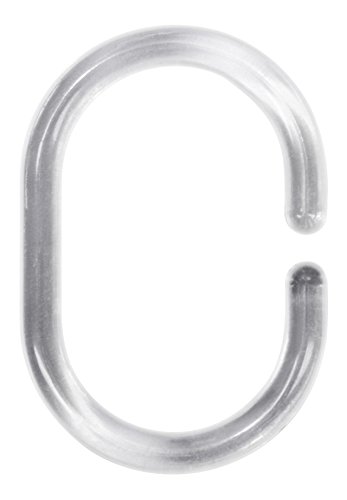 De-Plastik 5230 120 Duschvorhangringe / 60 x 40 mm / transparent / 24er Set