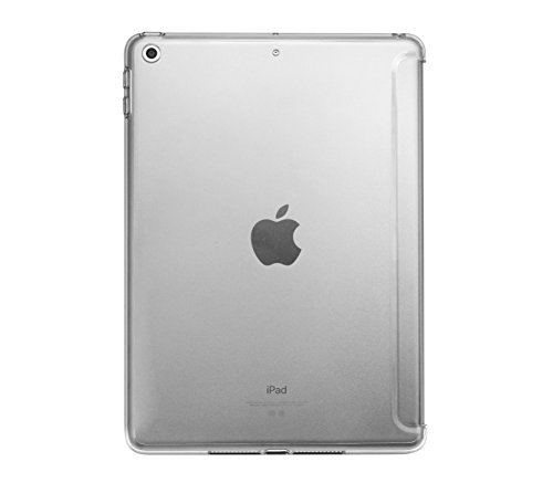 KHOMO iPad 9.7 2018 2017 Semi Transparent Coque Arrière Uniquement - Coque arrière Compatible avec Original Avant Smart Cover pour Apple iPad 9.7 2018 2017 - Transparent