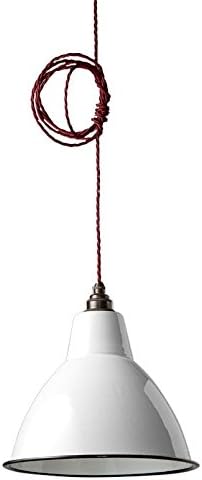 Nostalgia Lights LS.SD.250/40.W Dome Lamp Shade, Metal, White, Small