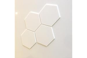 Hexagon Tiles by Super Cool Creations, White - Pack of Ten - 9cm x 10.3cm