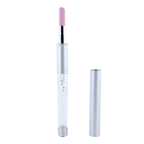 Nail Pusher Pens Alloy Diamond Body Quartz Head Scrubs Stone Cuticle Remover Stick Pen
