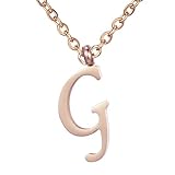 Morella Collier pour Femmes en Acier Inoxydable Or Rose avec Pendentif Lettre G