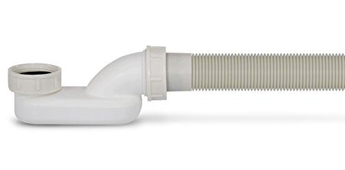 Flachsiphon Sifon Flach Syphon extra schmal und flach Ablaufgarnitur mit Geruchsverschluss für freistehende Badewanne - 5